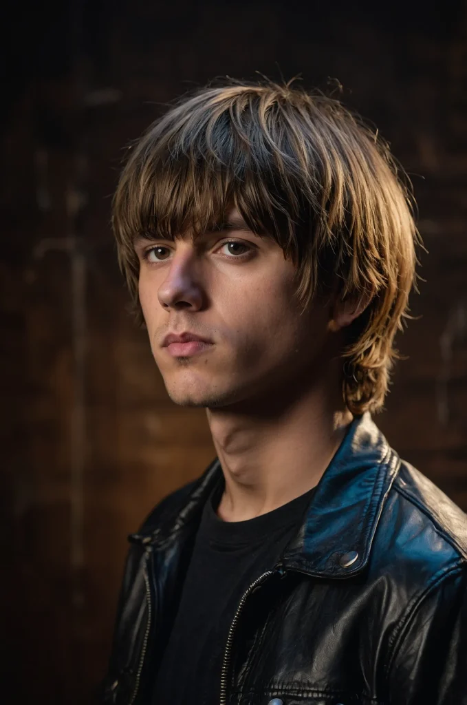 Shaggy Bowl CutUltrarealistic image of a sing