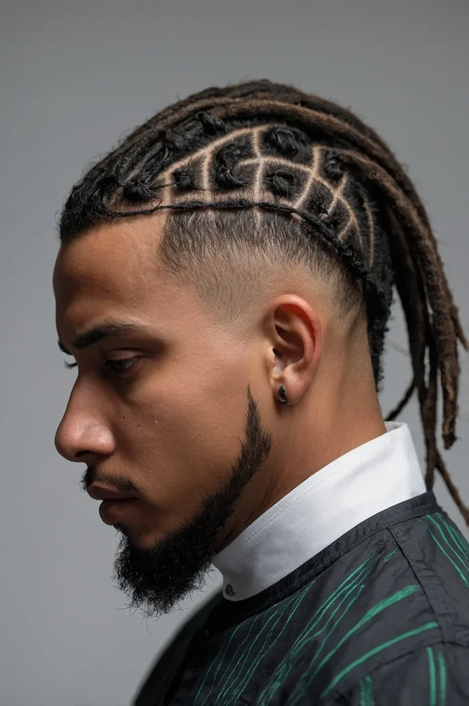 Short Tapered Dreads Bald FadeShort dreadloc