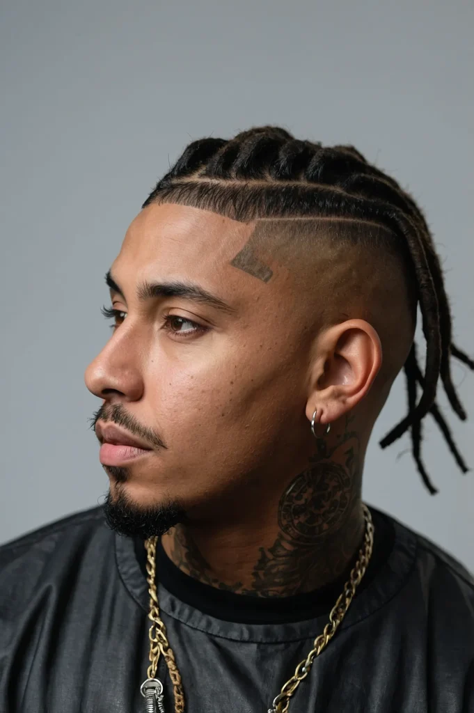 Short Tapered Dreads Bald FadeShort dreadloc