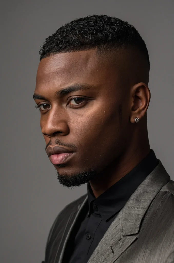 Skin Fade EdgarUltrarealistic photo of a sing