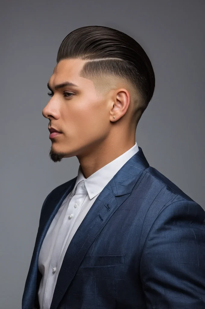 Slicked Back Top Temp FadeSlicked straight