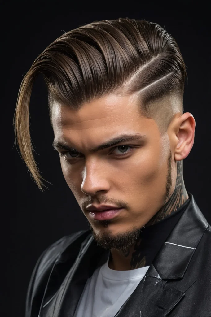 Slicked Back Top Temp FadeSlicked straight