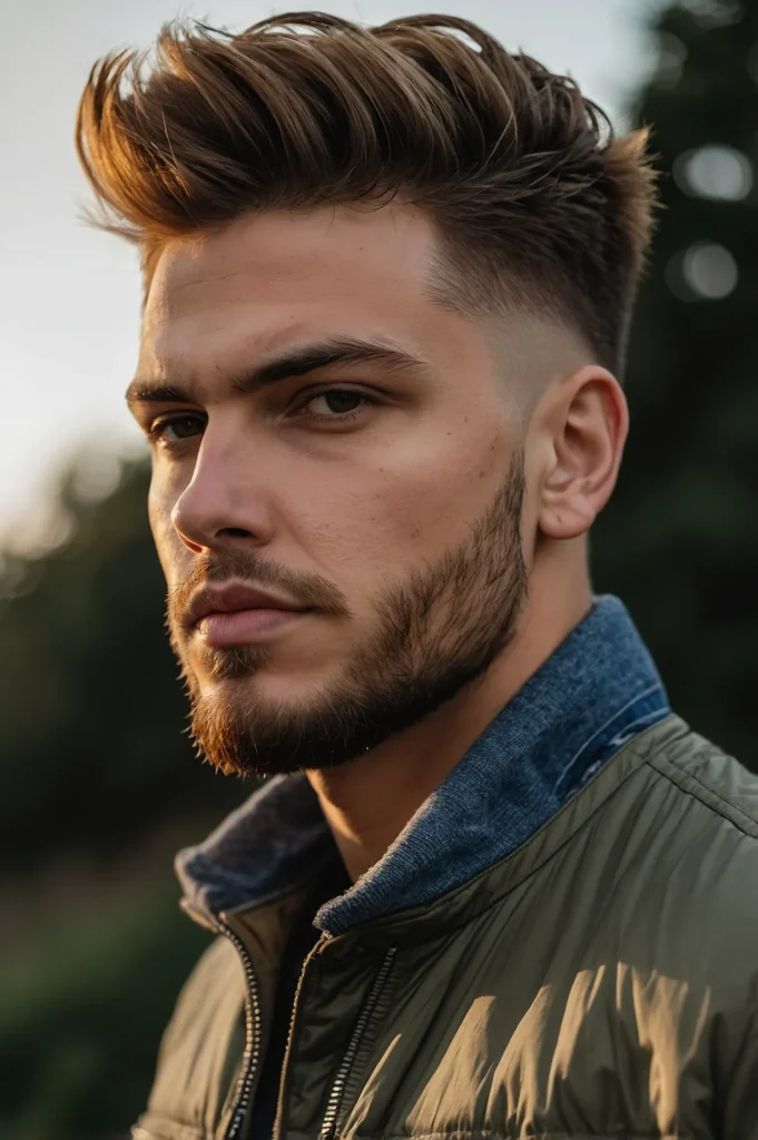 Straight Blowout Low Taper SidesA man with v