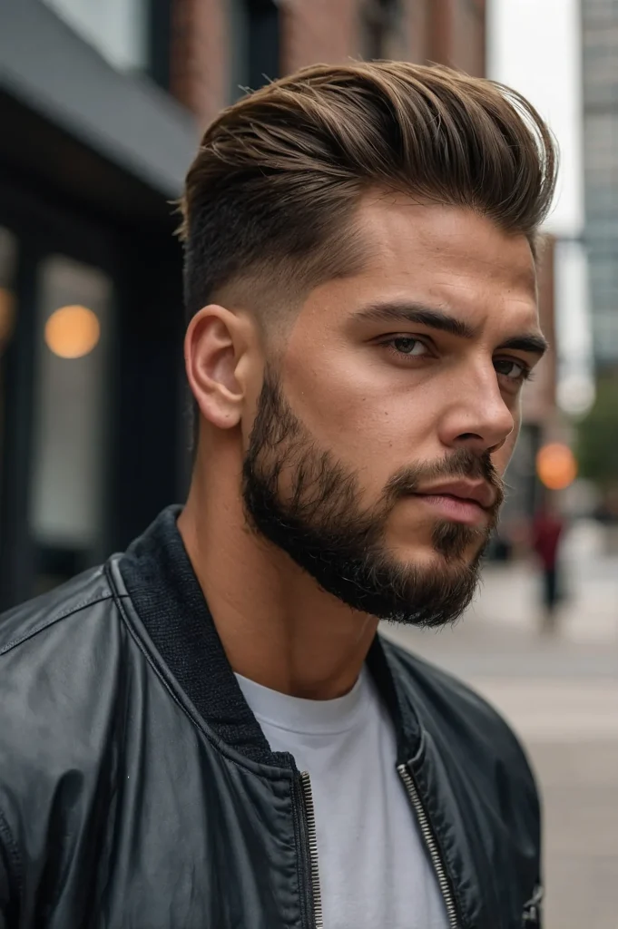 Straight Blowout Low Taper SidesA man with v