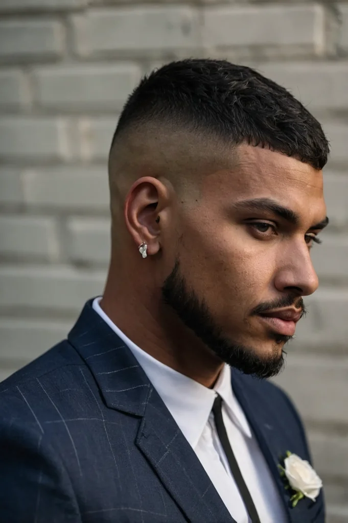 Straight French Crop with Taper FadeA man wit