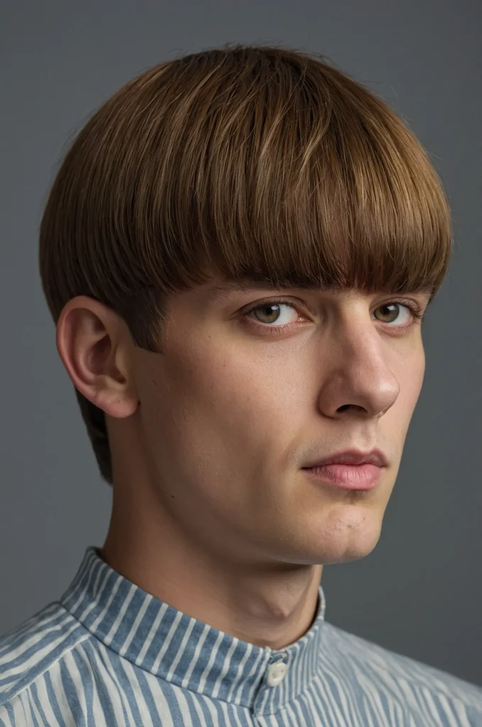 Straight Fringe Bowl CutUltrarealistic photo