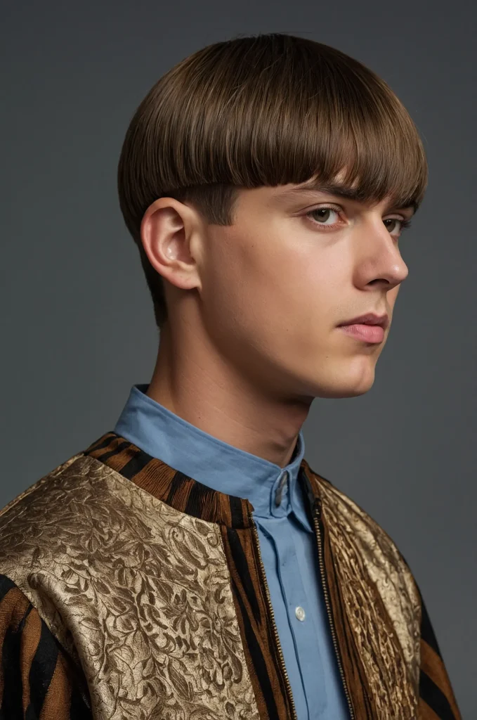 Straight Fringe Bowl CutUltrarealistic photo