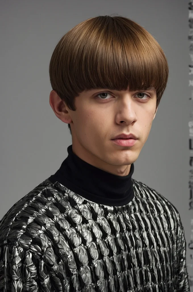 Straight Fringe Bowl CutUltrarealistic photo