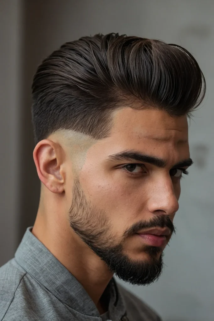 Straight Hair Undercut with Low TaperA man wi