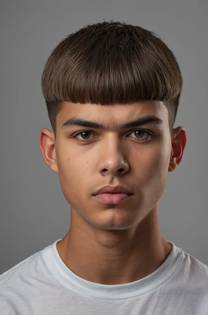 Taper Fade Bowl CutUltrarealistic image of a