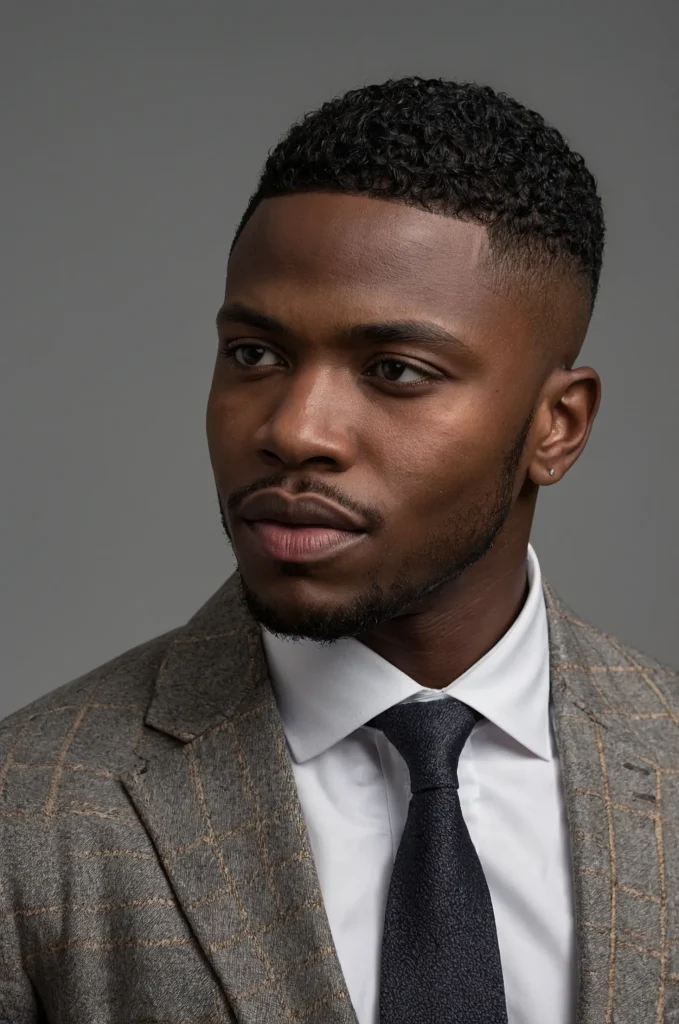 Taper Fade EdgarPortrait of a single Black ma