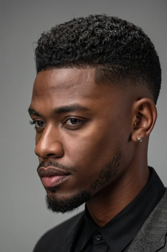 Taper Fade EdgarPortrait of a single Black ma