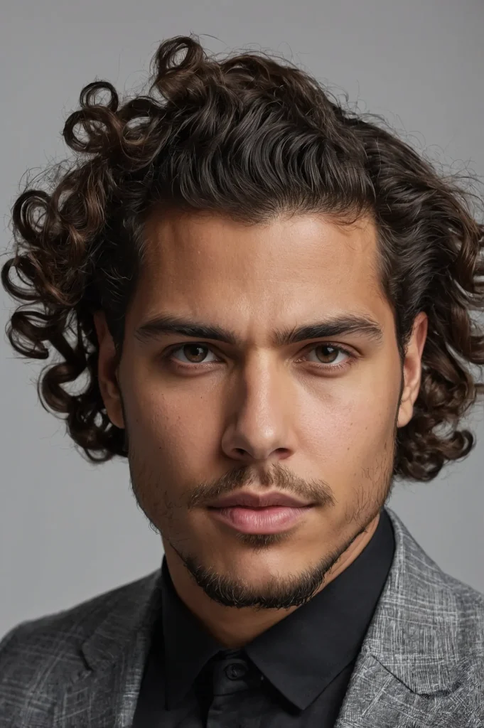 Tapered Blowout Defined CurlsMan with highly