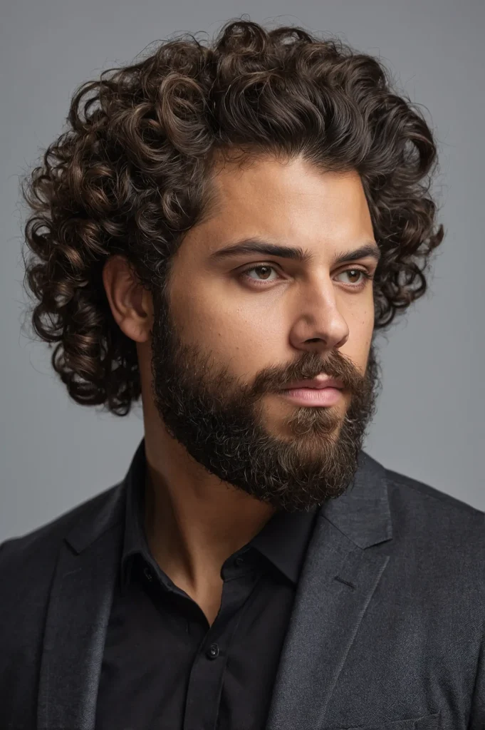Tapered Blowout Defined CurlsMan with highly