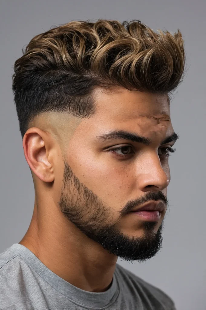 Temp Fade Waves LineUpShort waved hairstyl