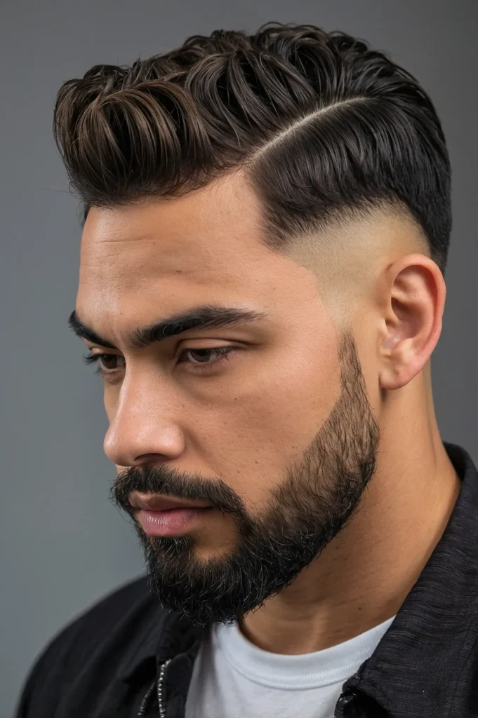 Temp Fade Waves LineUpShort waved hairstyl