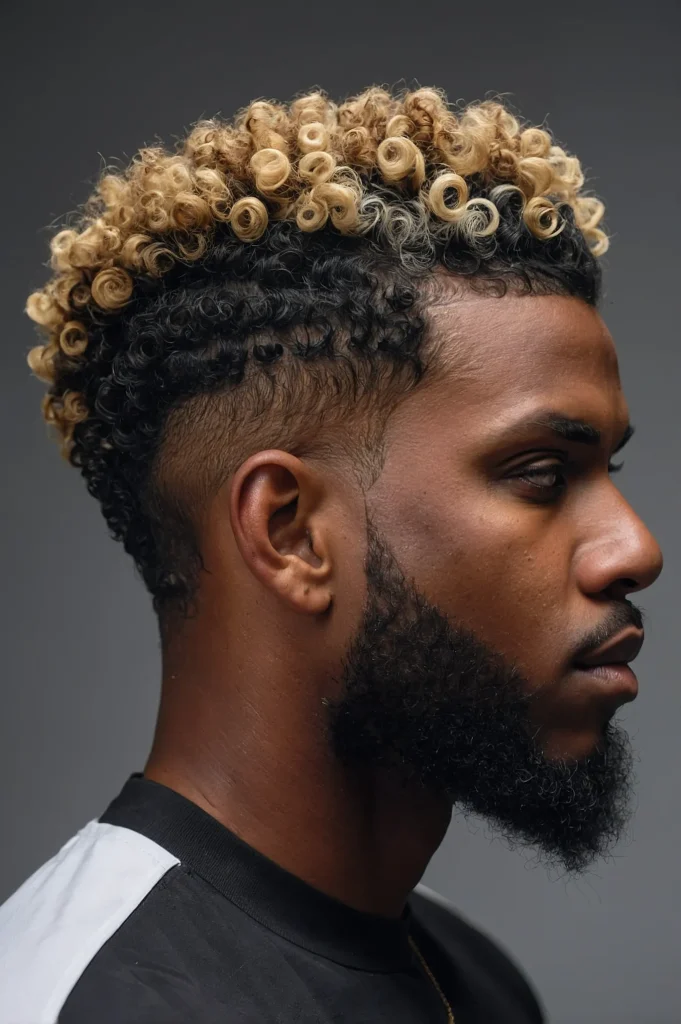Temp Fade with Sponge Twist TopBlack man with