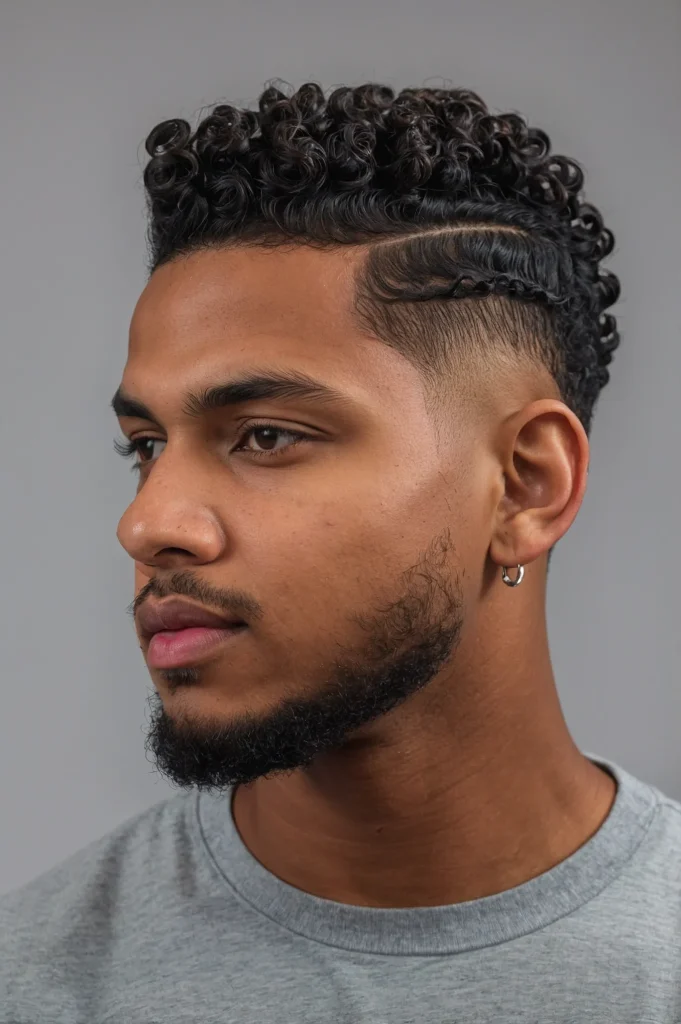 Temp Fade with Sponge TwistsYoung man with s