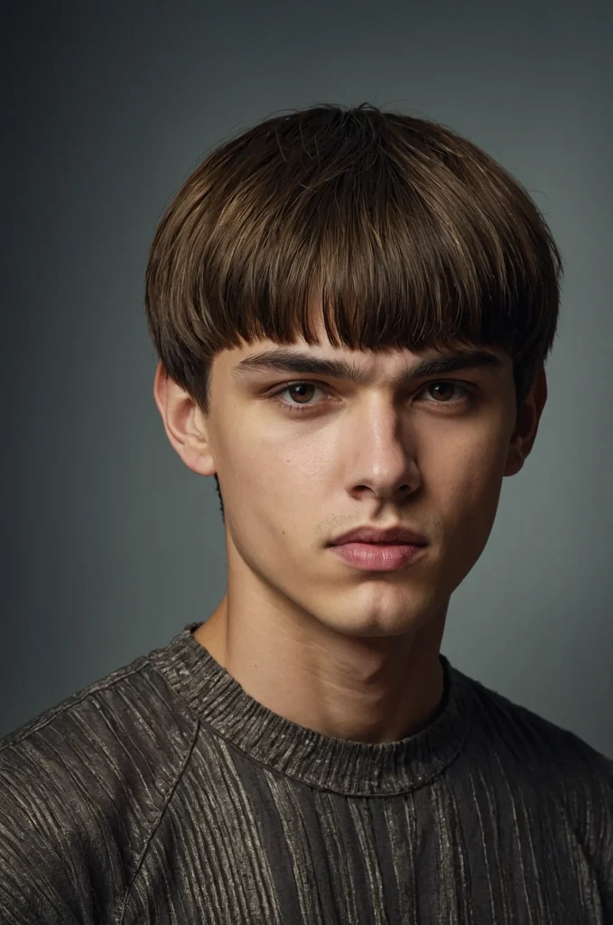 Textured Bowl CutPortrait of a single young m