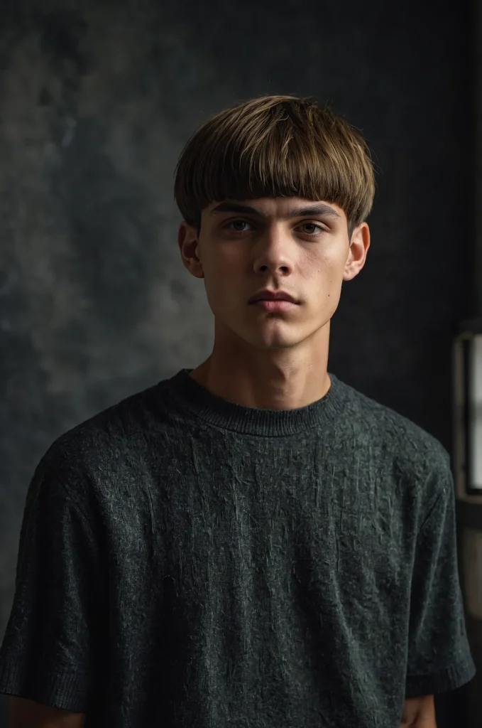 Textured Bowl CutPortrait of a single young m