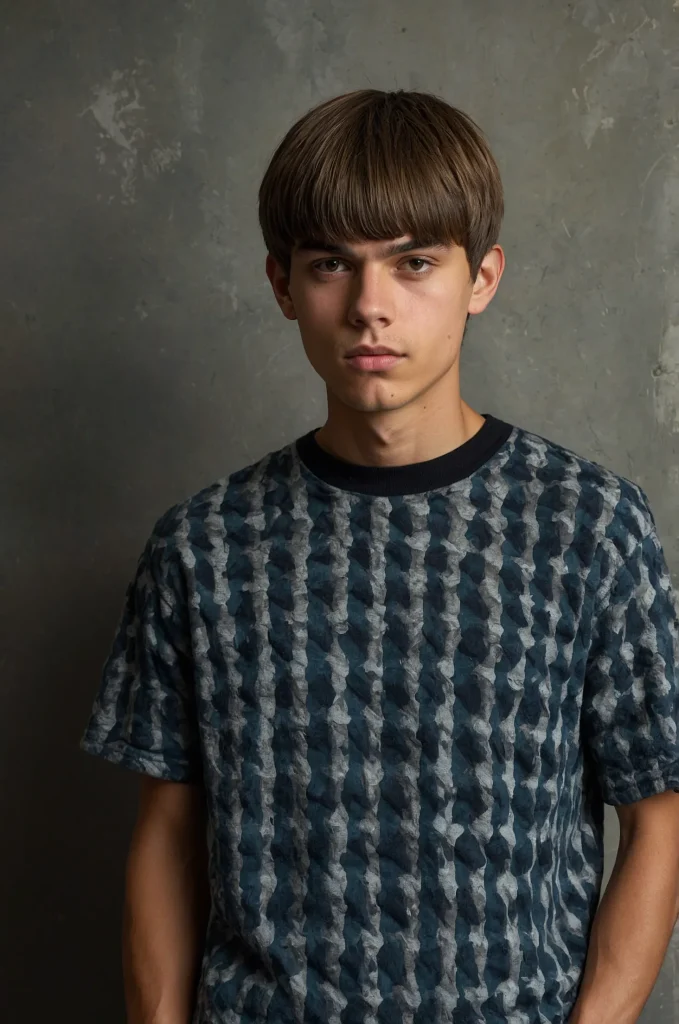 Textured Bowl CutPortrait of a single young m