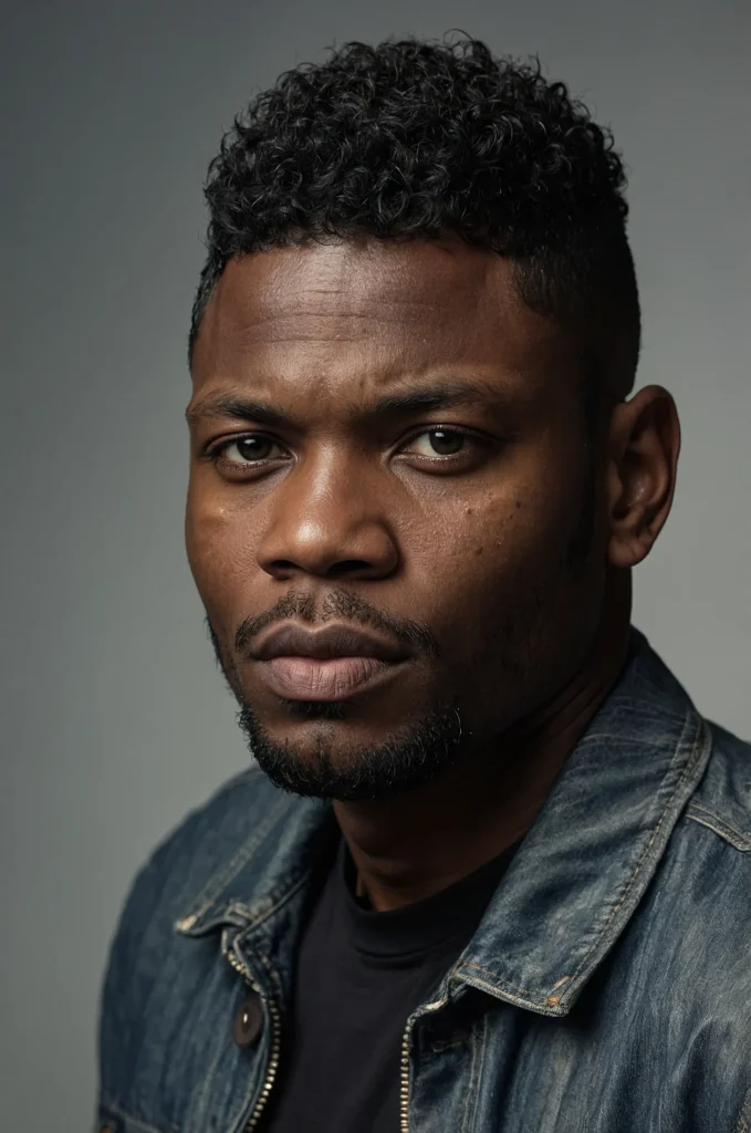 Textured EdgarPortrait of a single Black man