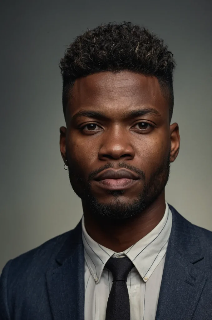 Textured EdgarPortrait of a single Black man
