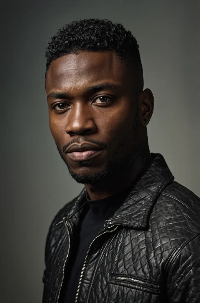 Textured EdgarPortrait of a single Black man