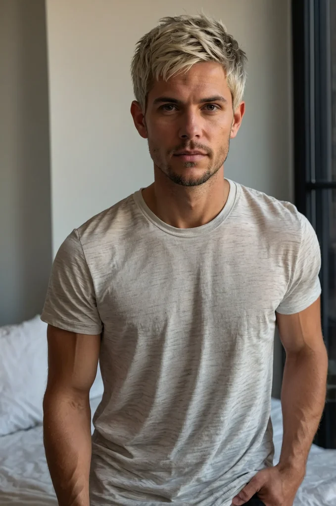Textured Pixie CutWhite American man with a t