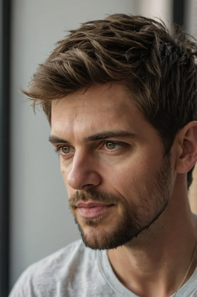 Textured Pixie CutWhite American man with a t