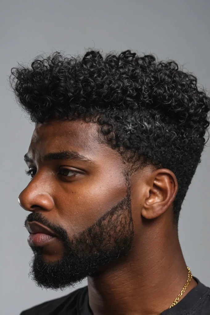 Textured Sponge Top Temp FadeBlack man with