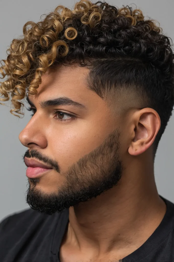 Tight Curls Burst Fade SidesTight defined cu