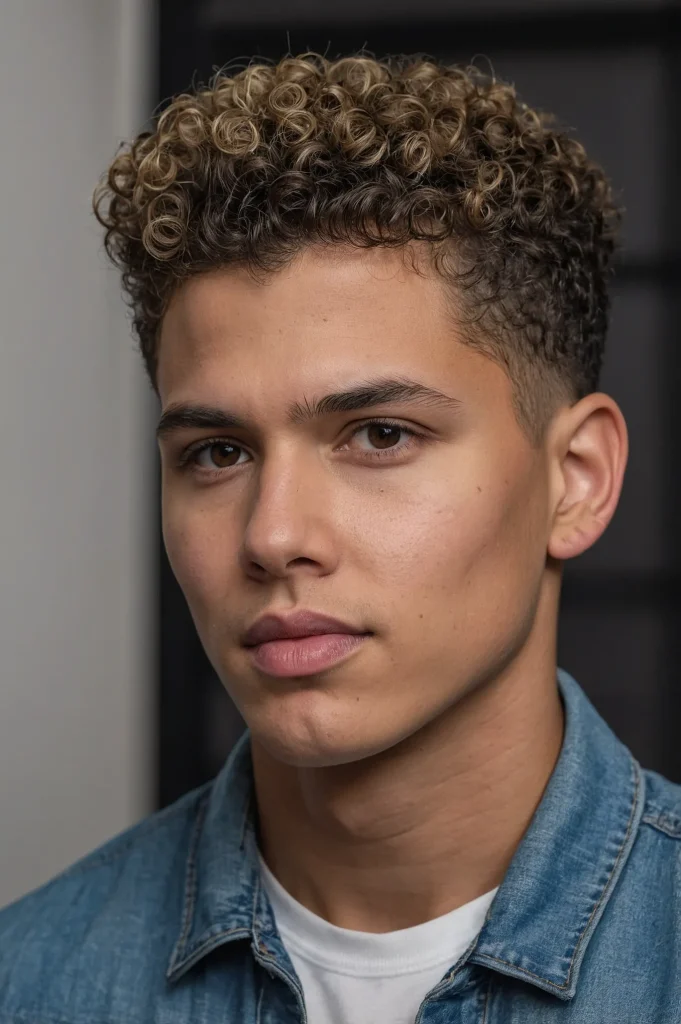 Tight Curls Burst Fade SidesTight defined cu