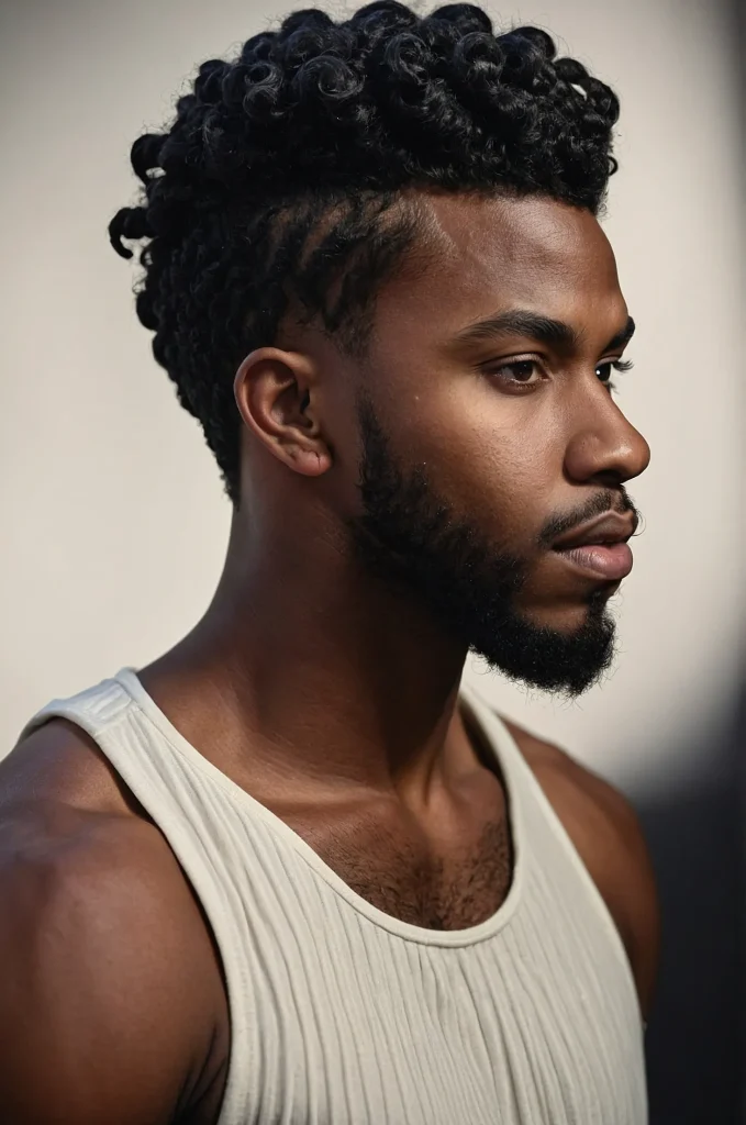 TwistOut Warrior Cut Black male model with d