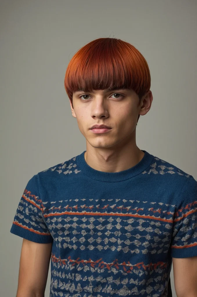 TwoTone Bowl CutUltrarealistic photo of a sin