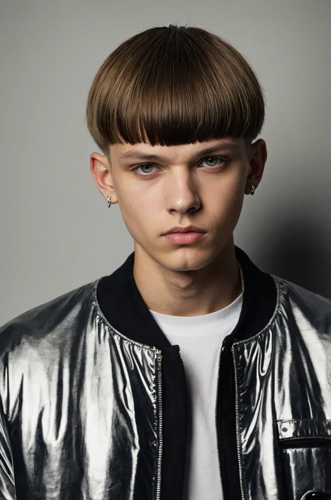 Undercut Bowl CutUltrarealistic image of a si