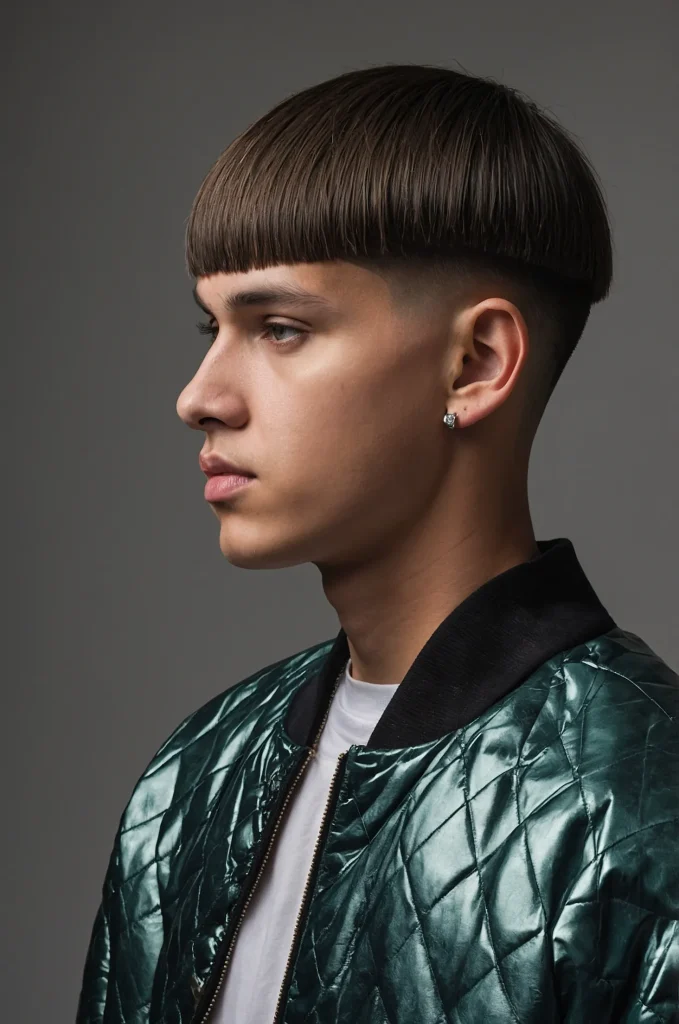 Undercut Bowl CutUltrarealistic image of a si