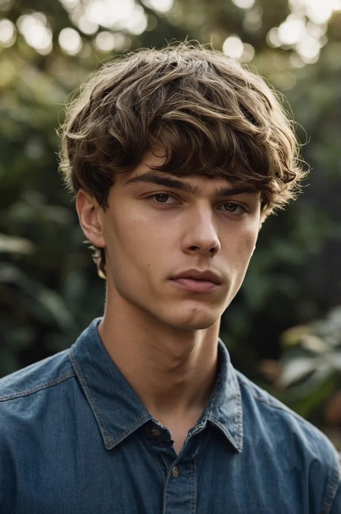 Wavy Bowl CutUltrarealistic image of a single