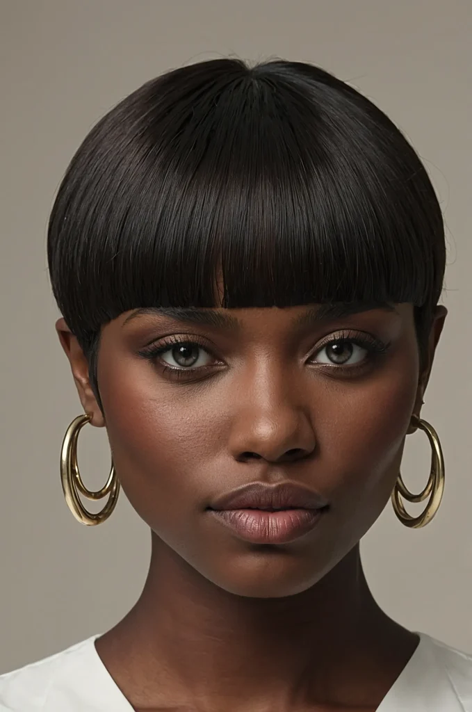 Short Low Taper FringeA Black woman with s
