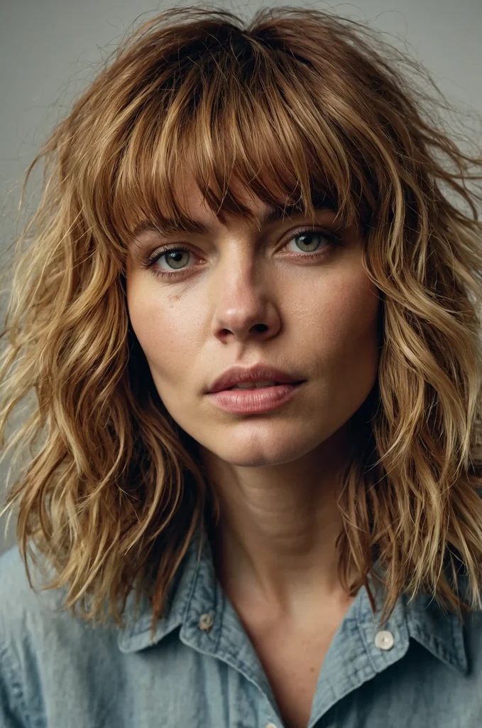 Shaggy Textured FringeWhite American woman