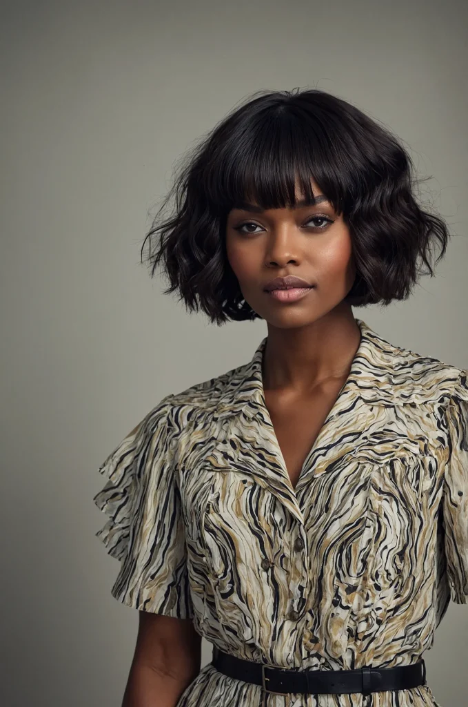 Wavy Short Fringe with Short HairA short h