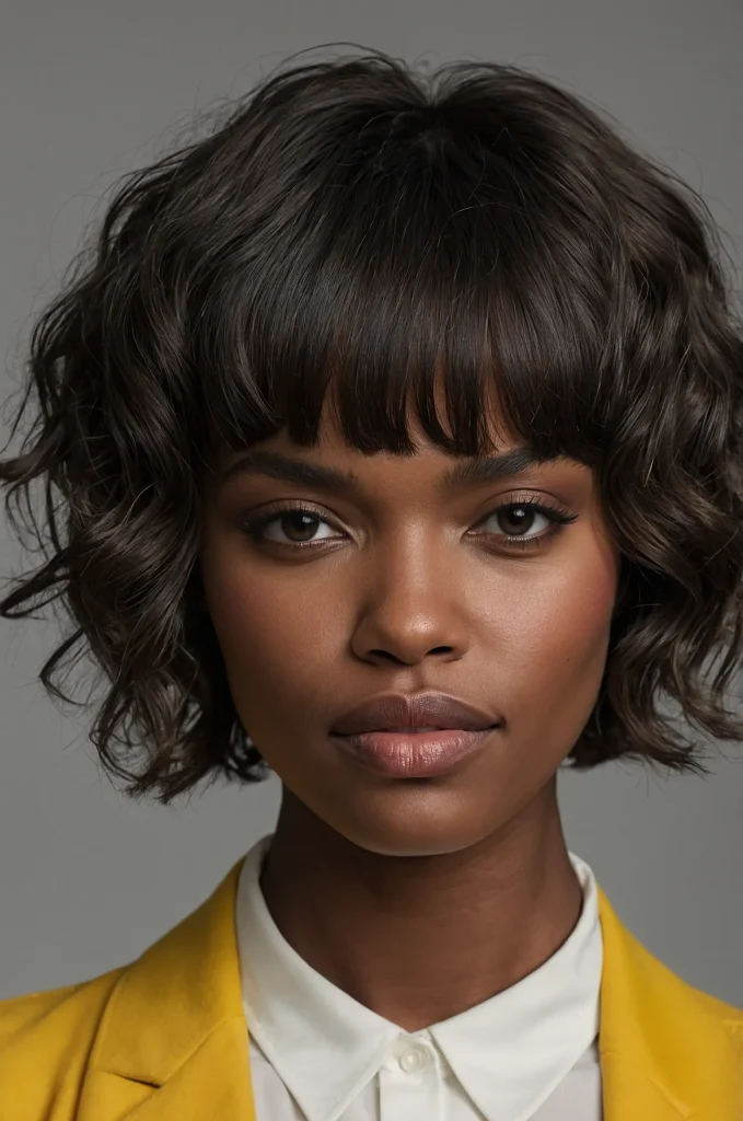 Wavy Short Fringe with Short HairA short h