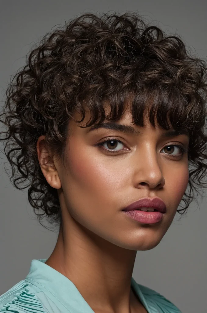 Coily Fringe BangsA woman with tight coily
