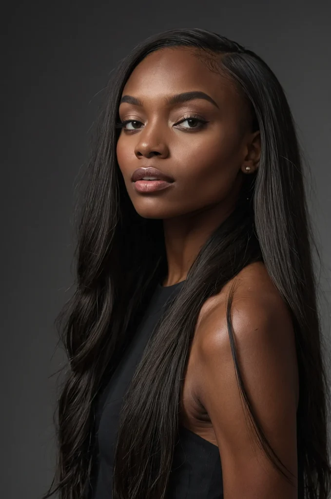 Curtain Low Taper FringeA Black female mod