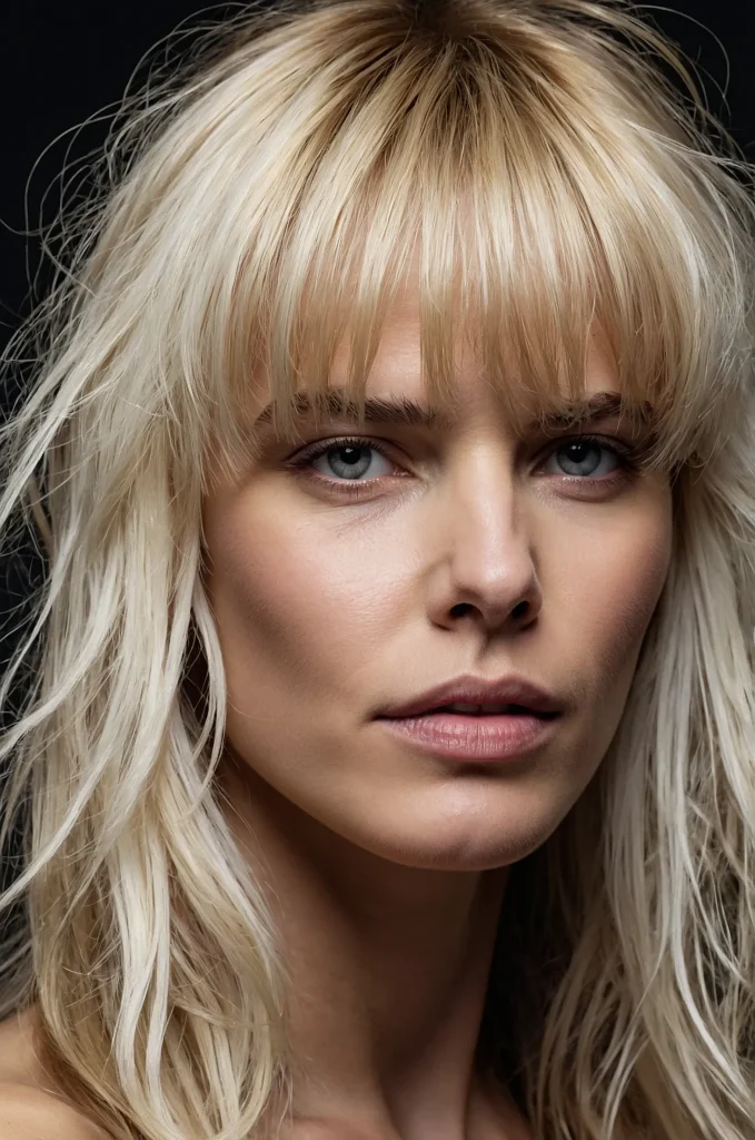 Wispy Textured FringeWhite American woman