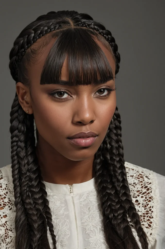Braided Blowout Taper FringeA Black woman