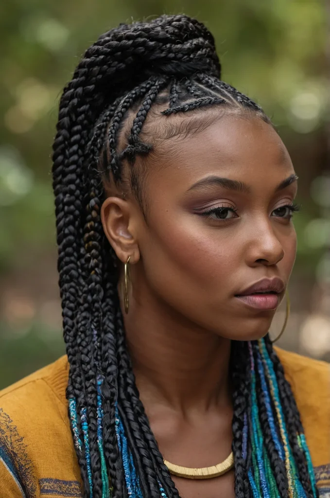 Braided Low Taper FringeA Black woman with