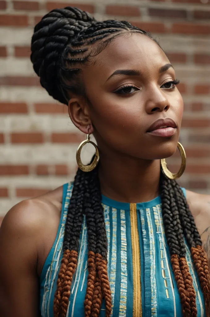 Braided Low Taper FringeA Black woman with