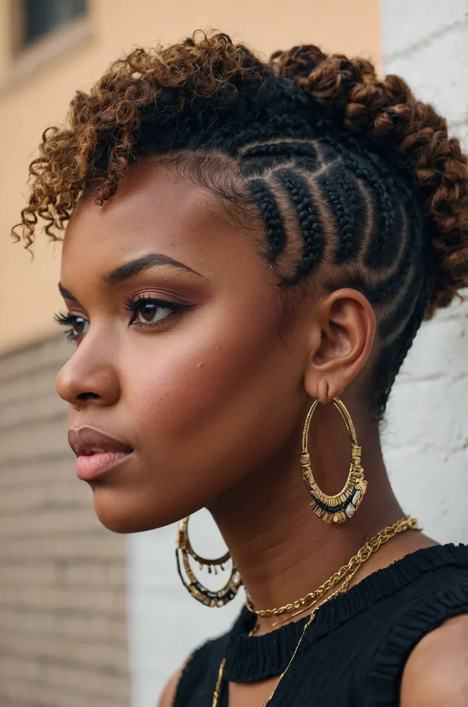 Braided Low Taper FringeA Black woman with