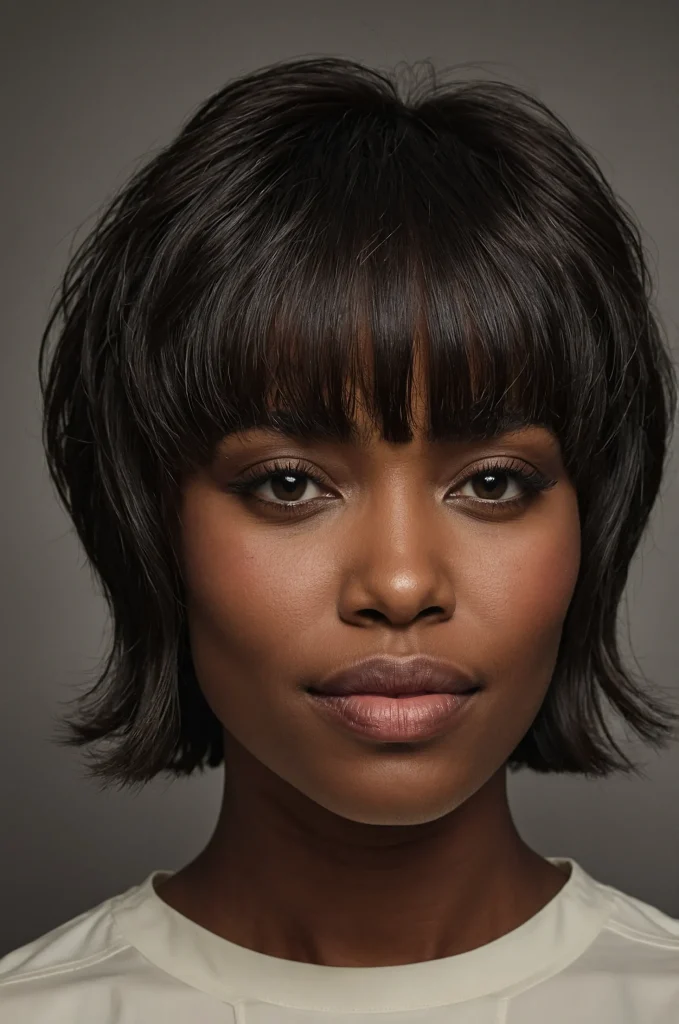 Feathered Short Fringe with Short HairA Bl